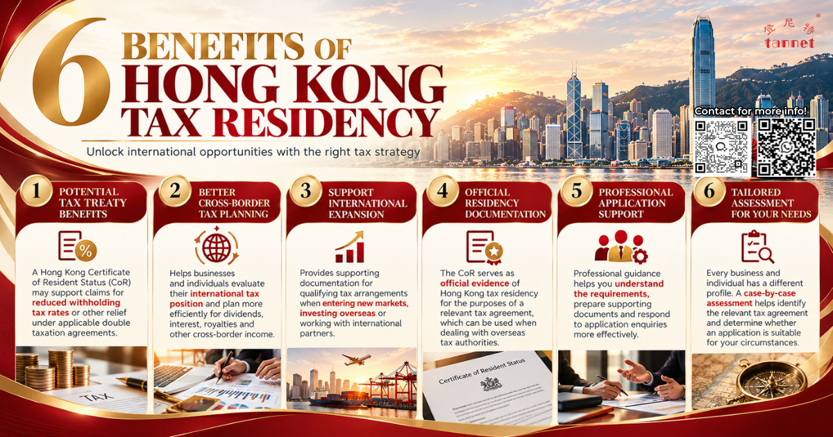Six benefits of applying for Hong Kong tax residency for international business owners