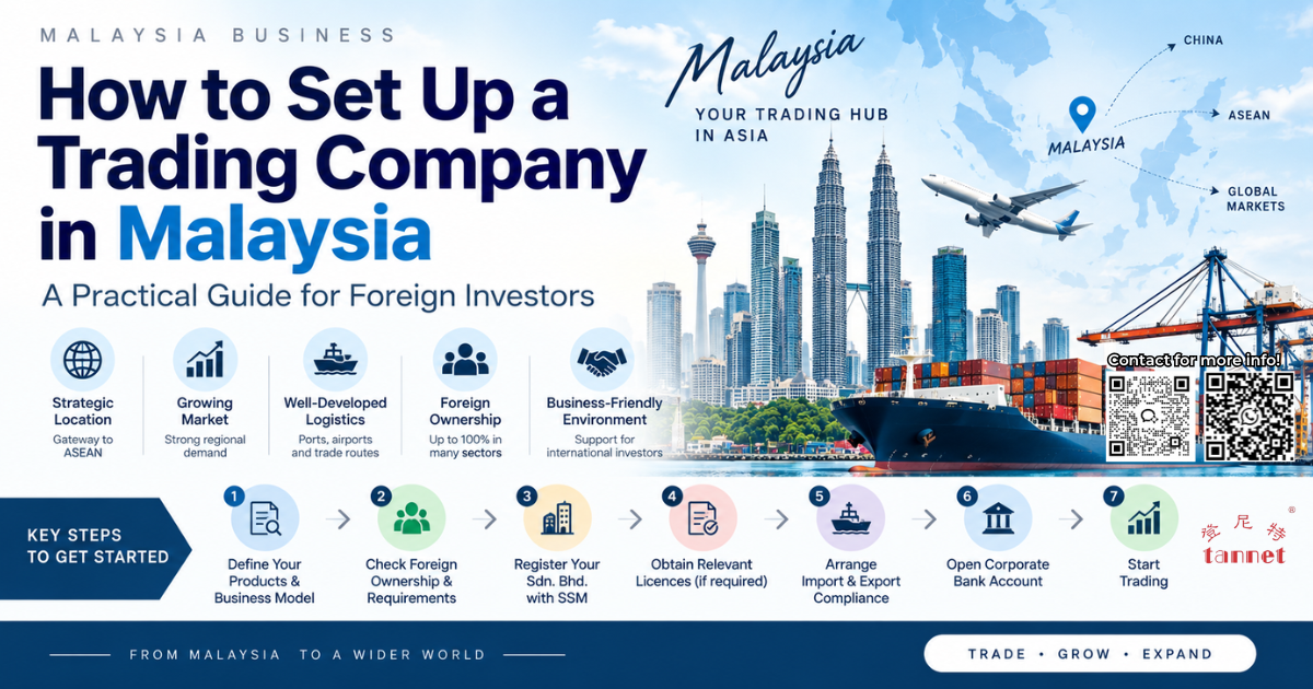 Malaysia trading company setup guide covering registration, foreign ownership, licences, import export compliance and banking
